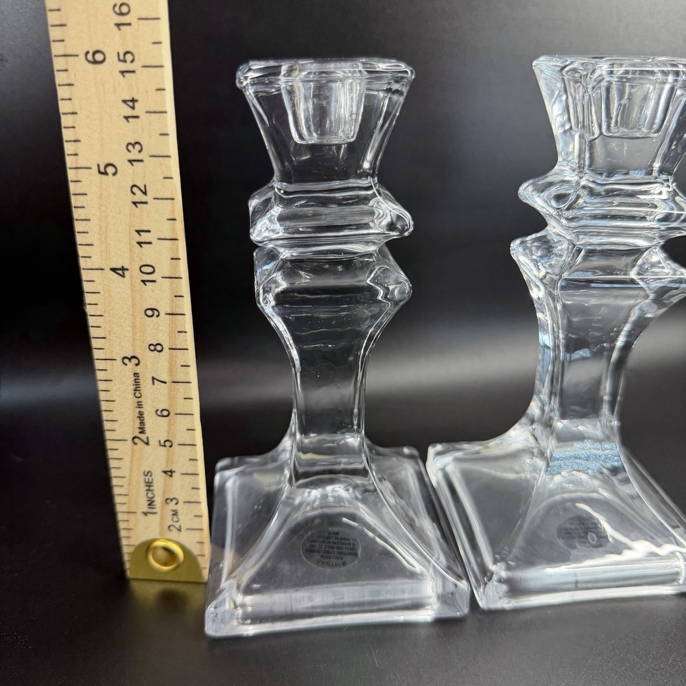 Pair SHANNON Candlesticks Taper Candle Holders - Picture 3 of 4